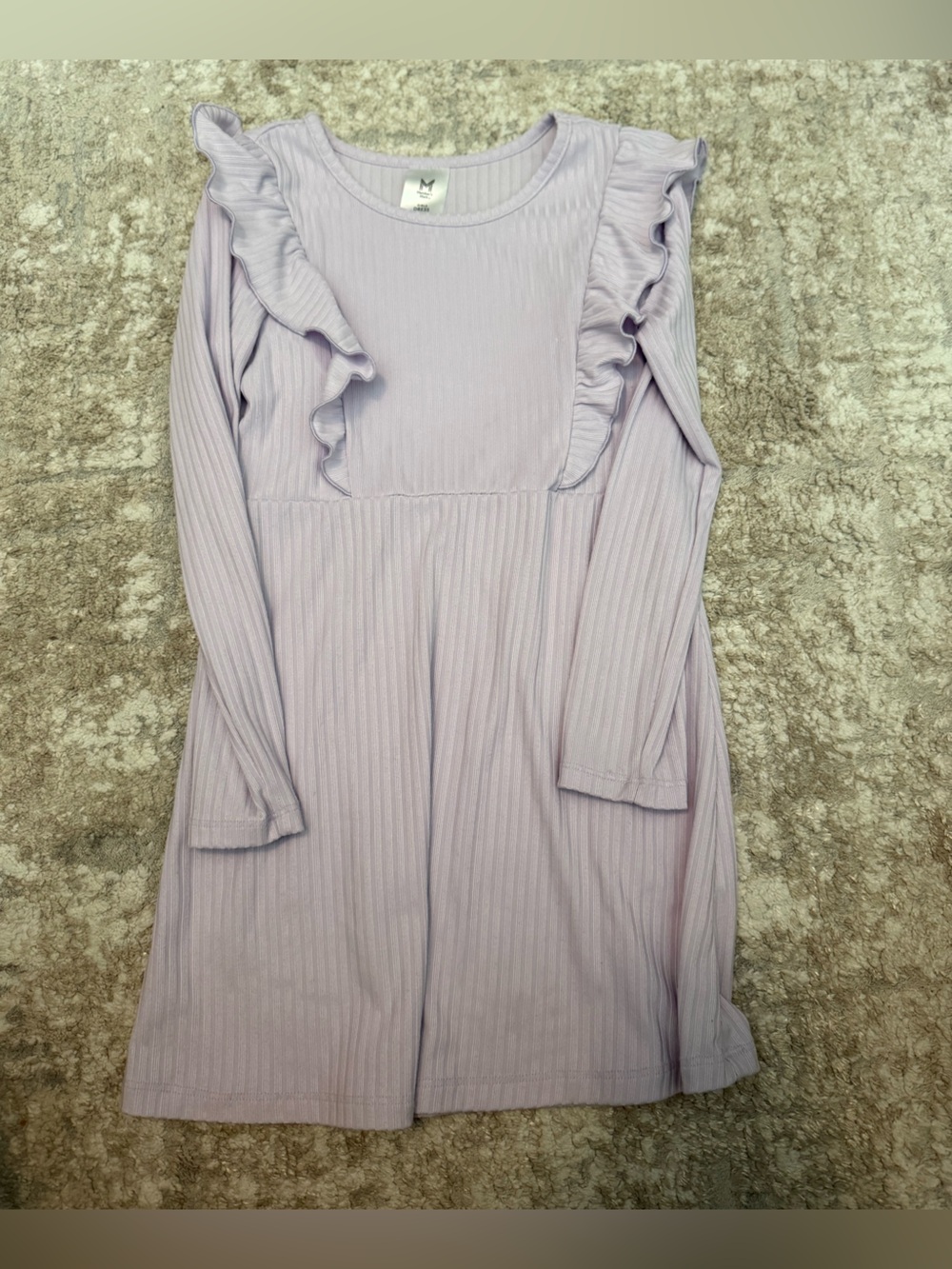 Girls' Lavender Ruffle Long-Sleeve Dress size S 6/6X
